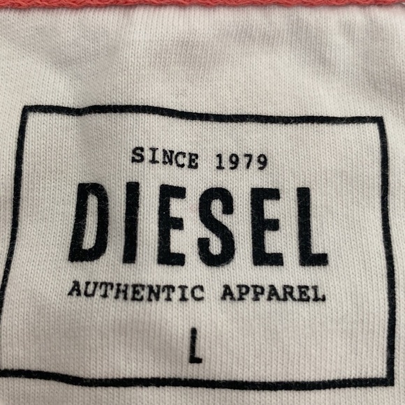 DIESEL ORIGINALS Orange White Logo T Shirt in Large - Picture 3 of 7